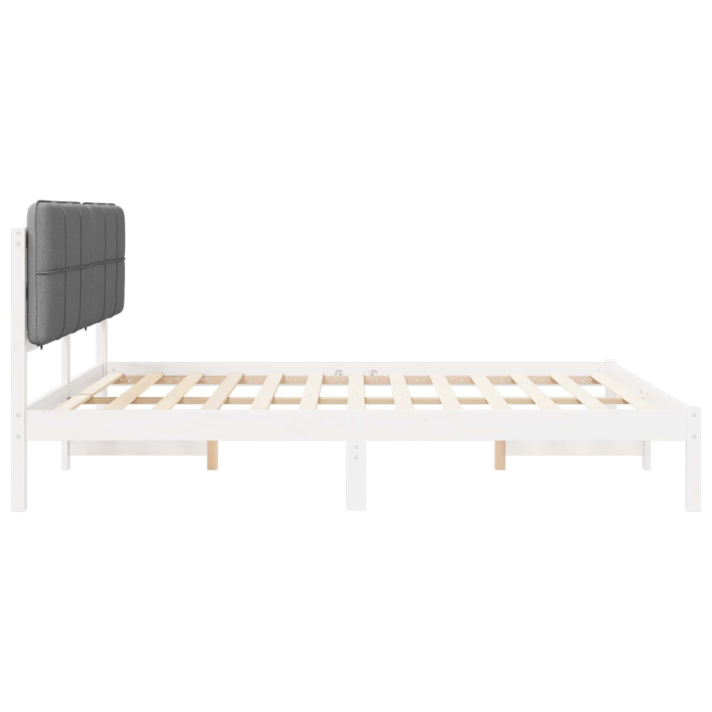 Letto con Testiera Rivestita Grigio chiaro 200 x 200 cm | homemem39
