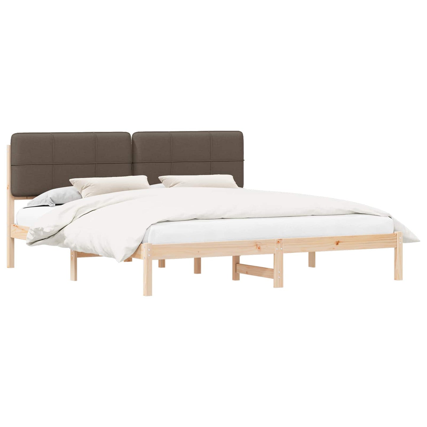 Letto con Testiera Rivestita Talpa 200 x 200 cm Pino massello | homemem39