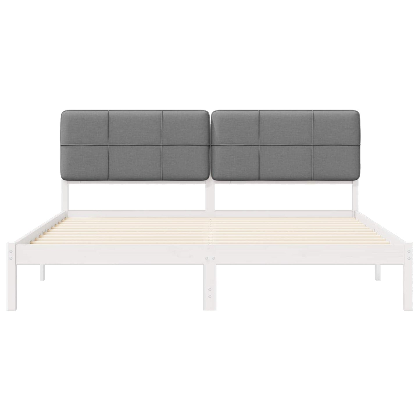 Letto con Testiera Rivestita Grigio chiaro 200 x 200 cm | homemem39