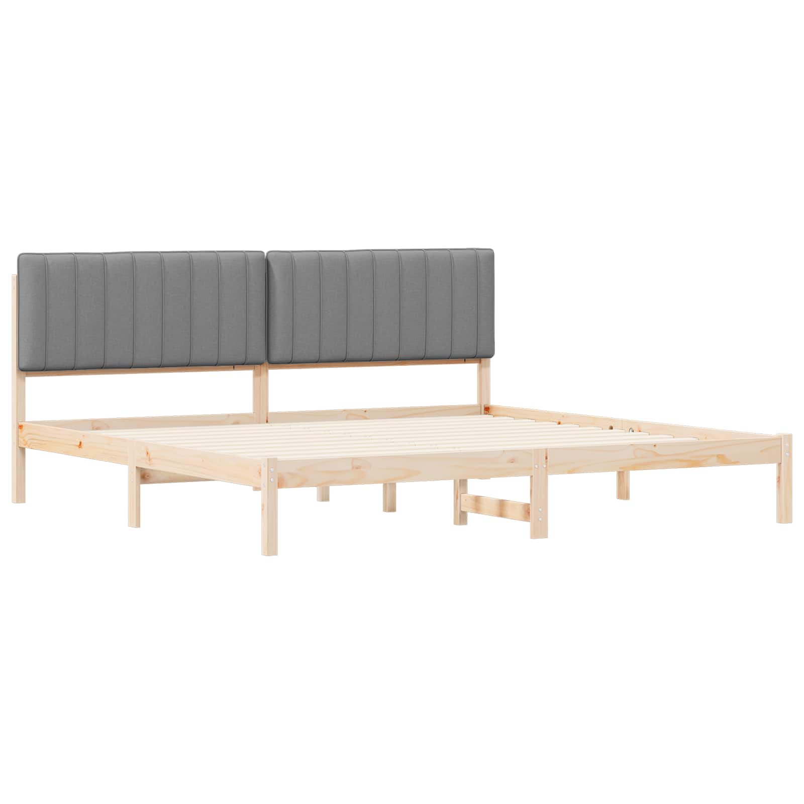 Letto con Testiera Rivestita Grigio chiaro 200 x 200 cm | homemem39