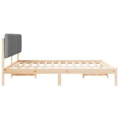 Letto con Testiera Rivestita Grigio chiaro 200 x 200 cm | homemem39