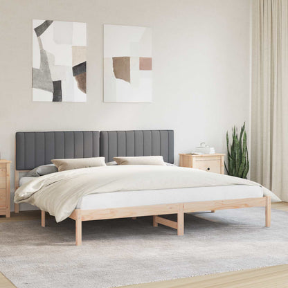Letto con Testiera Rivestita Grigio scuro 200 x 200 cm | homemem39