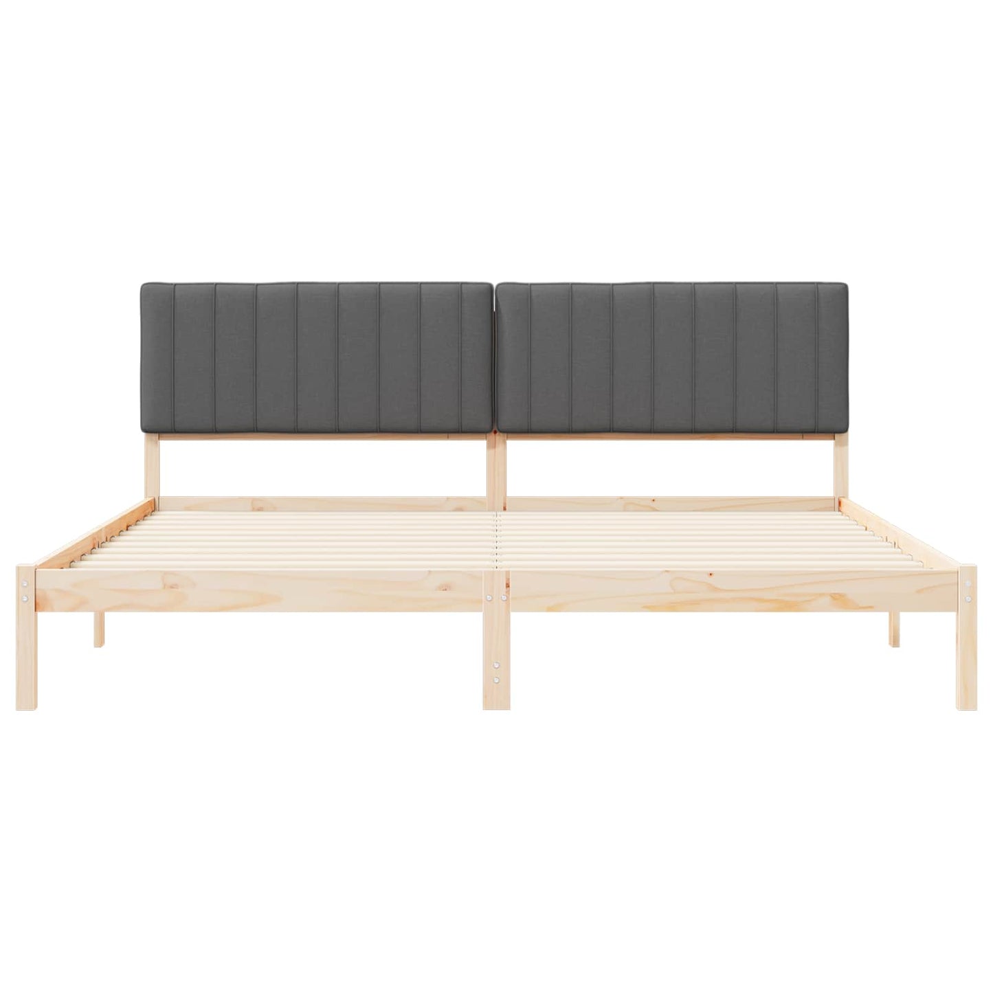 Letto con Testiera Rivestita Grigio scuro 200 x 200 cm | homemem39