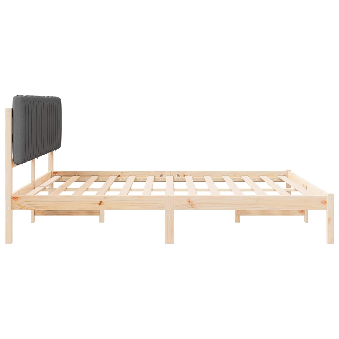Letto con Testiera Rivestita Grigio scuro 200 x 200 cm | homemem39