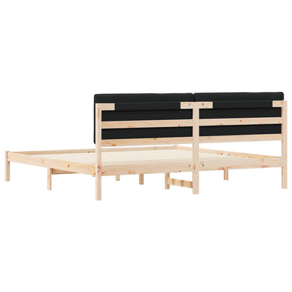 Letto con Testiera Rivestita Nero 200 x 200 cm | homemem39