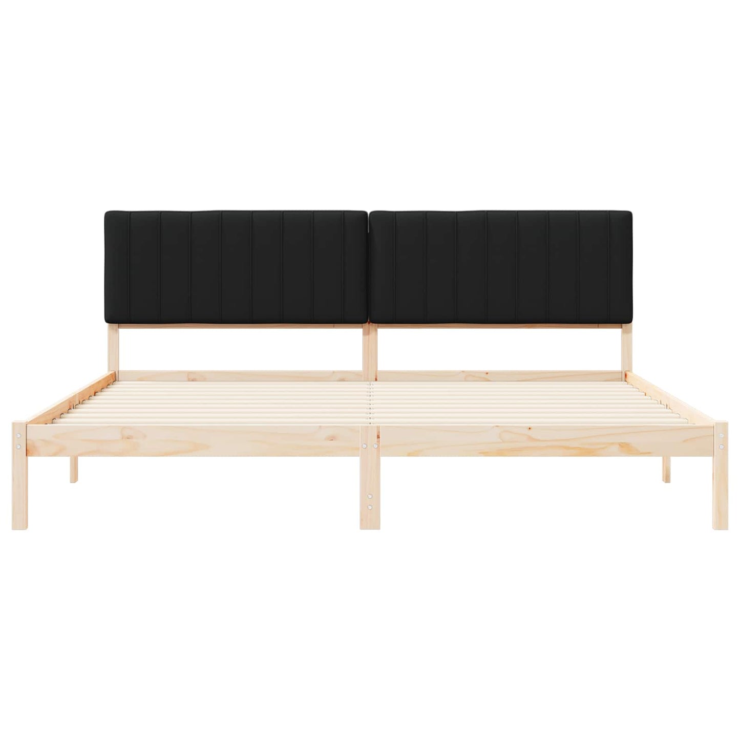 Letto con Testiera Rivestita Nero 200 x 200 cm | homemem39