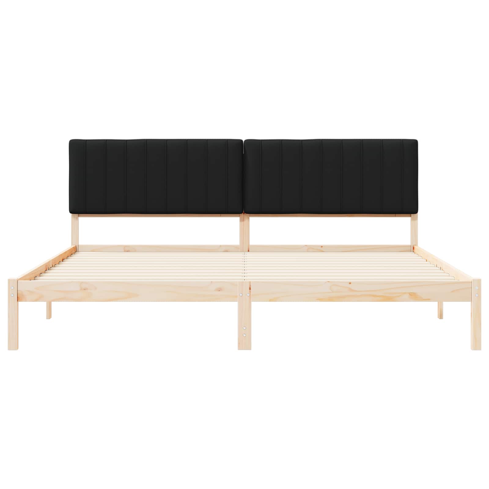 Letto con Testiera Rivestita Nero 200 x 200 cm | homemem39