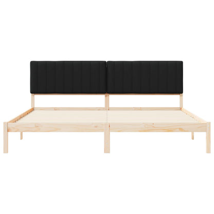 Letto con Testiera Rivestita Nero 200 x 200 cm | homemem39