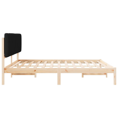 Letto con Testiera Rivestita Nero 200 x 200 cm | homemem39