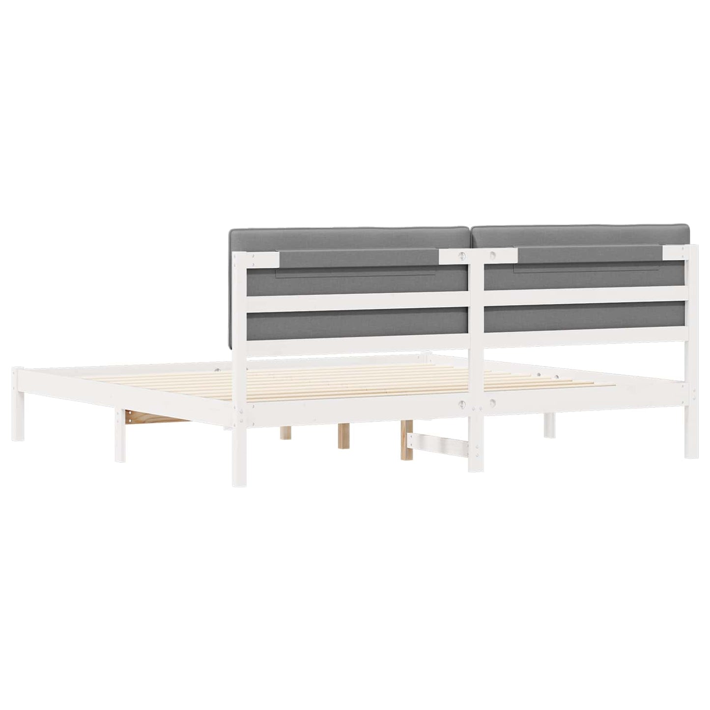 Letto con Testiera Rivestita Grigio chiaro 200 x 200 cm | homemem39