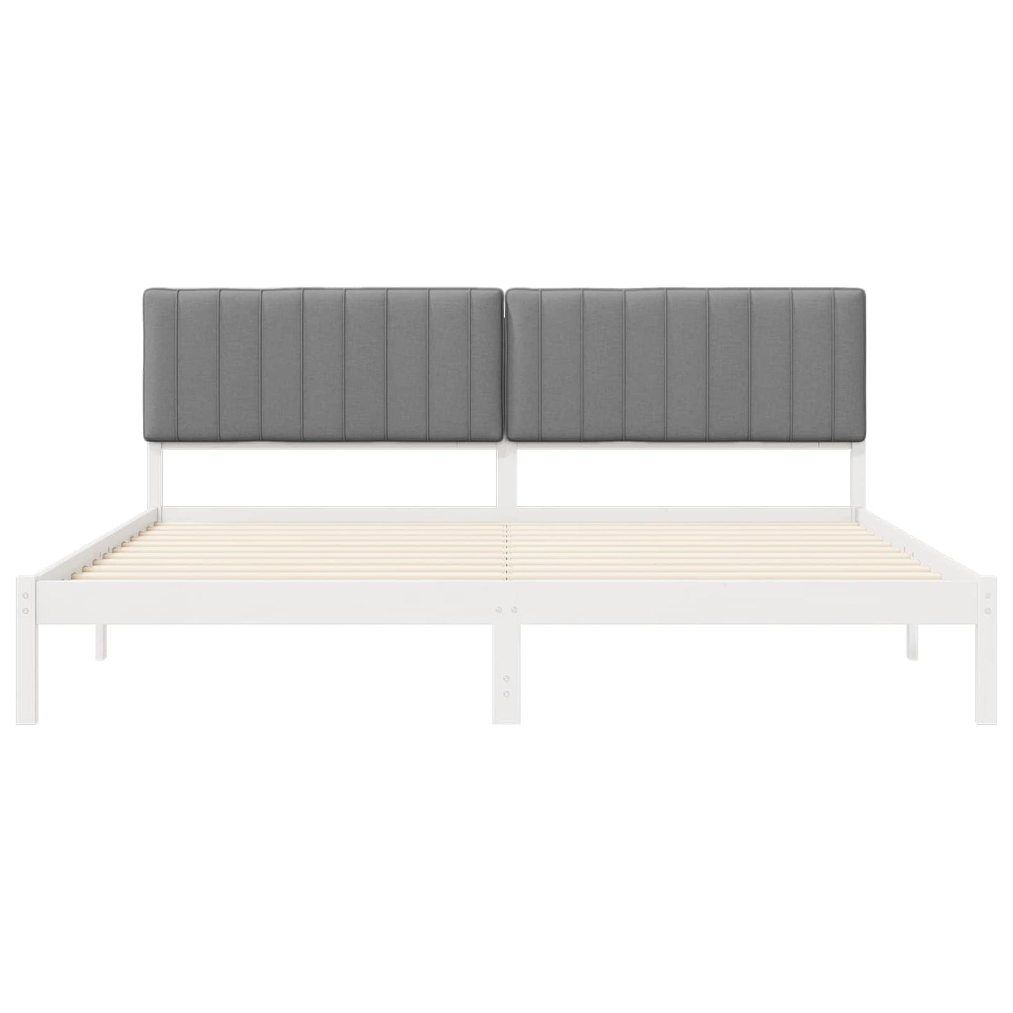 Letto con Testiera Rivestita Grigio chiaro 200 x 200 cm | homemem39