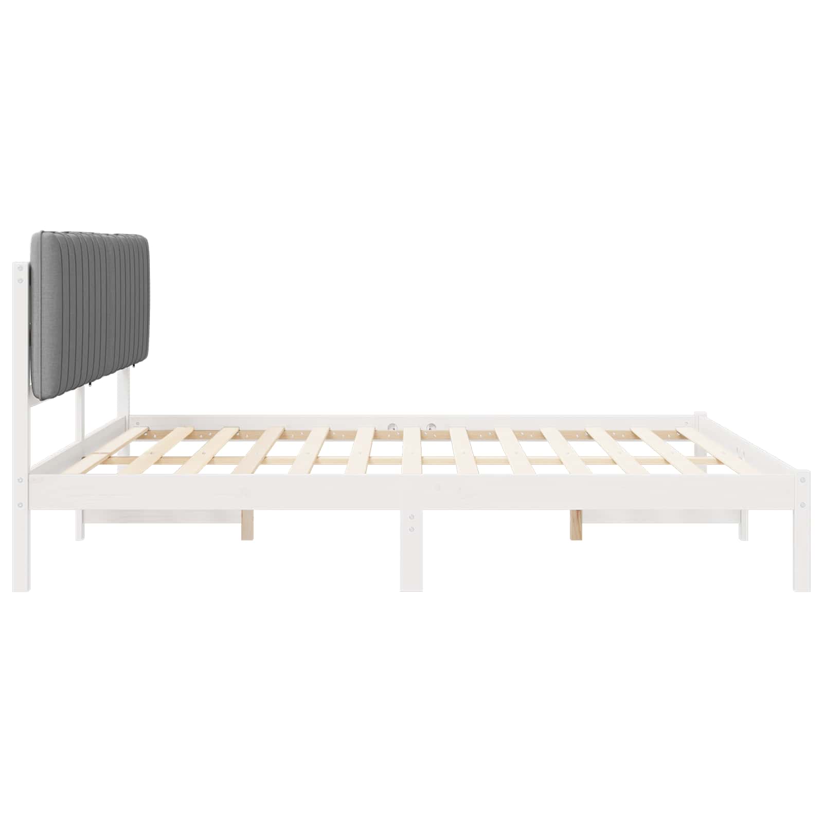 Letto con Testiera Rivestita Grigio chiaro 200 x 200 cm | homemem39