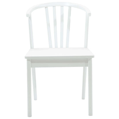 Sedia da pranzo 2 pcs Bianco Legno di gomma massiccio
