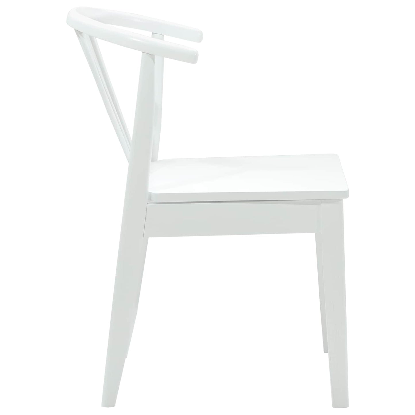 Sedia da pranzo 2 pcs Bianco Legno di gomma massiccio