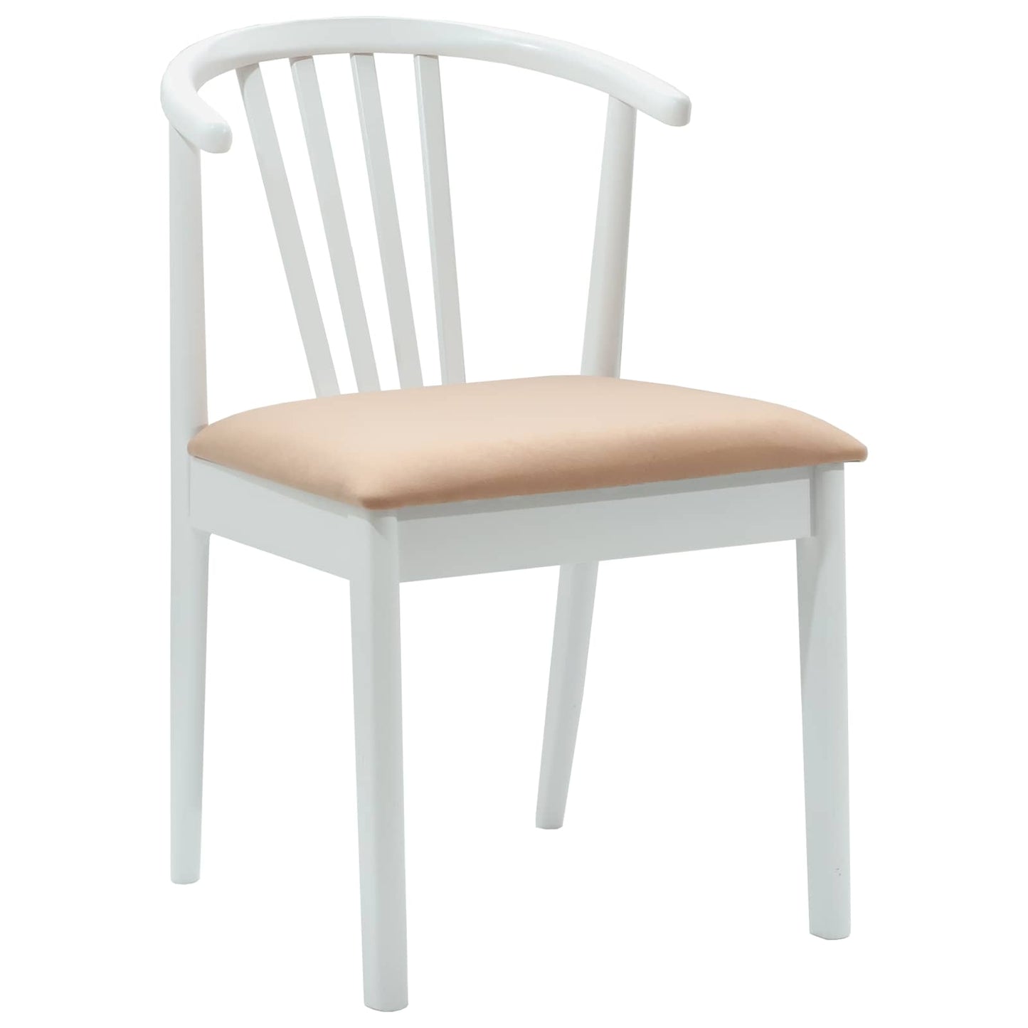 Sedia da pranzo 2 pcs Bianco e marrone Legno di gomma massiccio