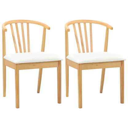 Sedia da pranzo 2 pcs Naturale e Bianco