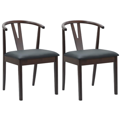 Sedia da pranzo 2 pcs Marrone chiaro e nero