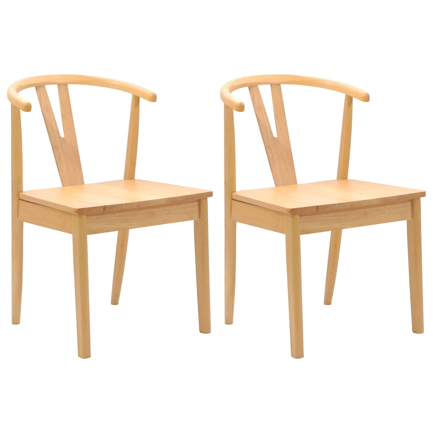 Sedia da pranzo 2 pcs Naturale Legno di gomma solido