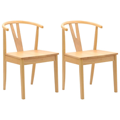 Sedia da pranzo 2 pcs Naturale Legno di gomma solido