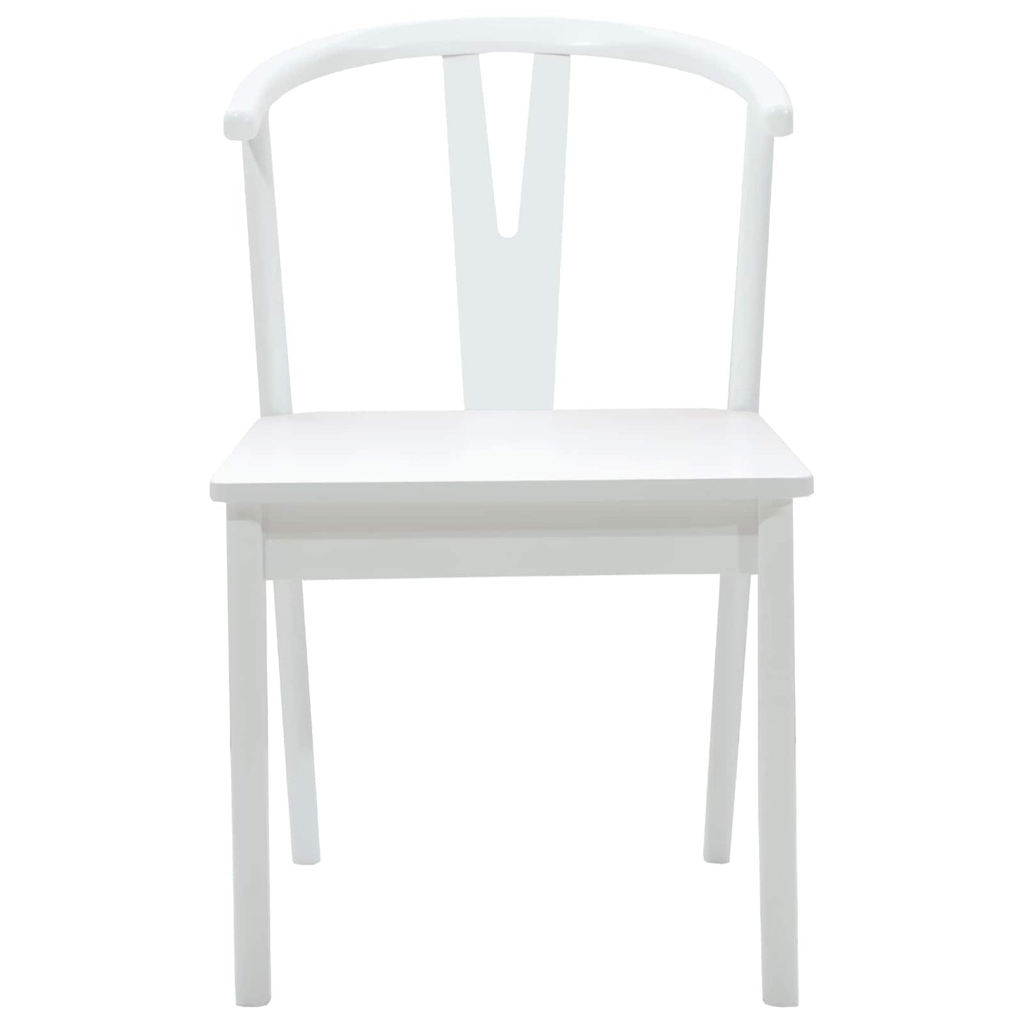 Sedia da pranzo 2 pcs Bianco e Bianco Legno di gomma solido