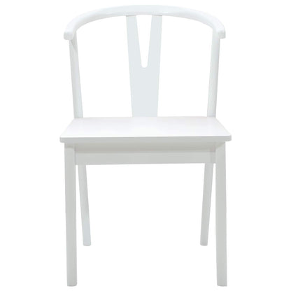 Sedia da pranzo 2 pcs Bianco e Bianco Legno di gomma solido