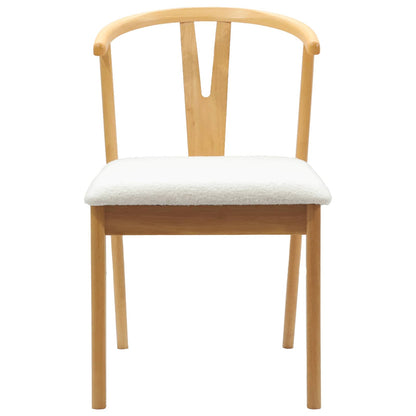 Sedia da pranzo 2 pcs Naturale e chiaro Legno di gomma solido