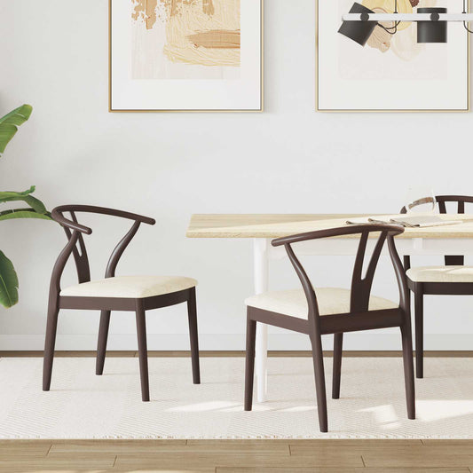 Sedia da pranzo 2 pcs Marrone chiaro e chiaro | homemem39
