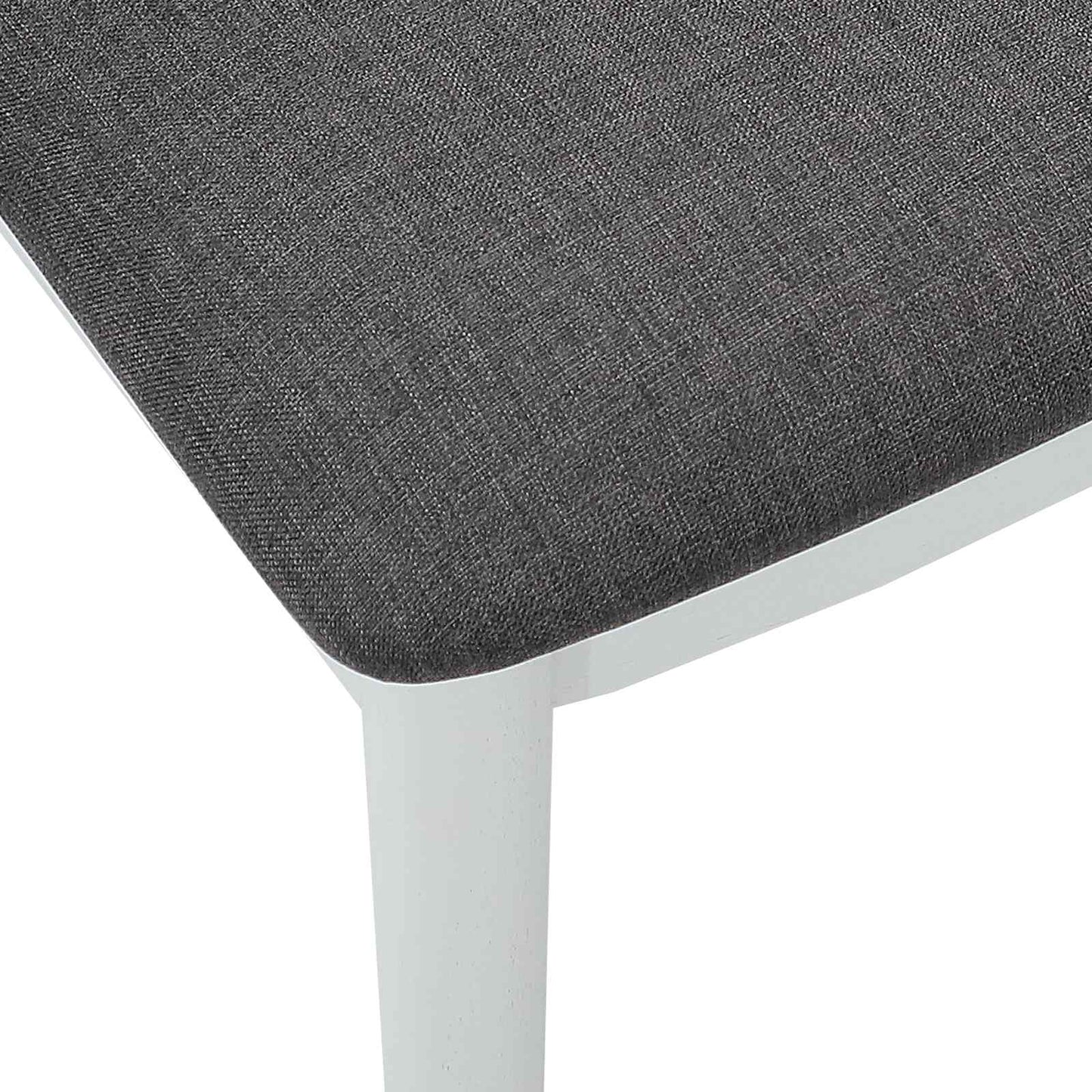 Sedia da pranzo 2 pcs Bianco e Grigio Legno di gomma solido