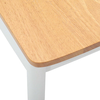 Sedia da pranzo 2 pcs Bianco e Naturale Legno di gomma solido