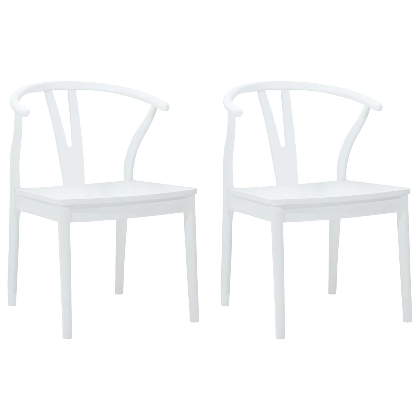 Sedia da pranzo 2 pcs Bianco e Bianco Legno di gomma solido | homemem39