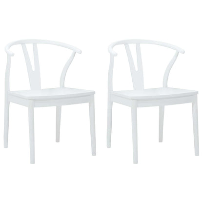 Sedia da pranzo 2 pcs Bianco e Bianco Legno di gomma solido | homemem39