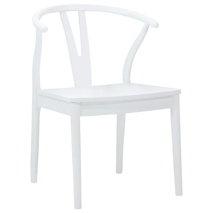 Sedia da pranzo 2 pcs Bianco e Bianco Legno di gomma solido | homemem39