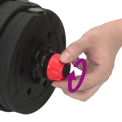 Set di Manubri 2-in-1 Nero e Rosso 121 x 19,5 x 19,5 cm