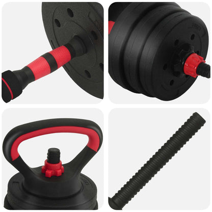 Set di manubri 4-in-1 20 kg Nero e Rosso | homemem39