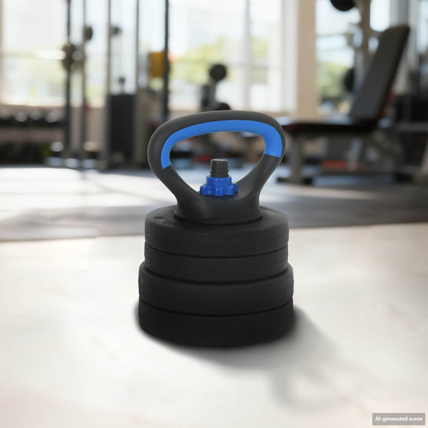 Set di manubri, bilanciere e kettlebell 4-in-1 20 kg Nero e Blu | homemem39