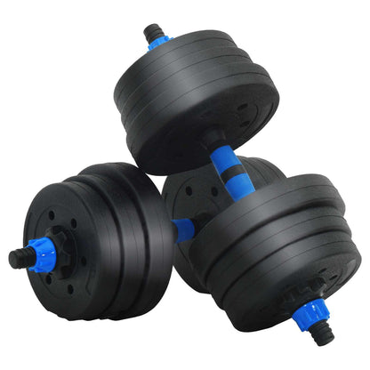 Set di manubri, bilanciere e kettlebell 4-in-1 20 kg Nero e Blu | homemem39