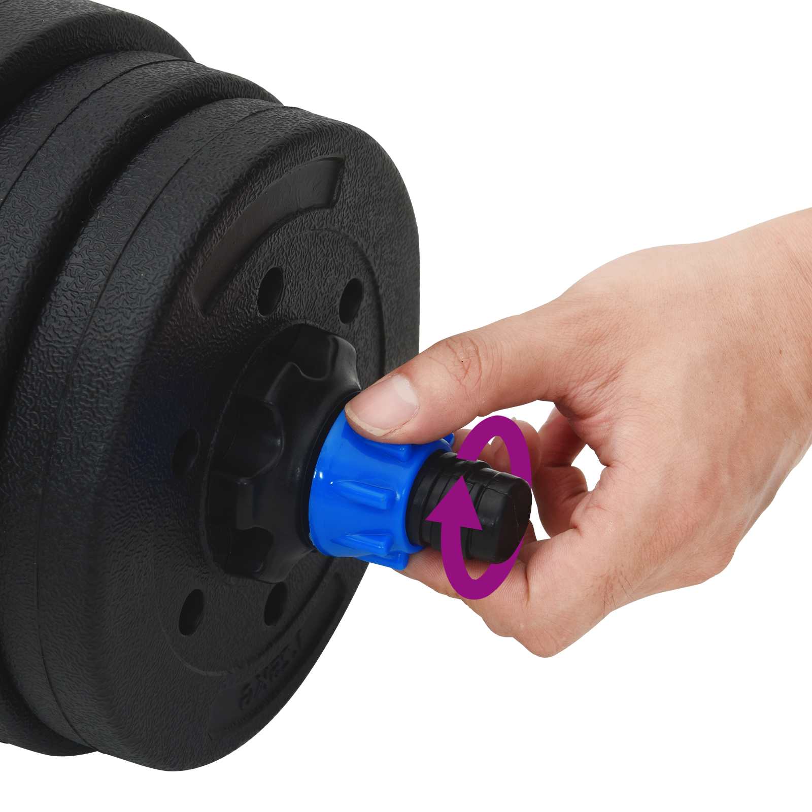 Set di manubri, bilanciere e kettlebell 4-in-1 20 kg Nero e Blu | homemem39