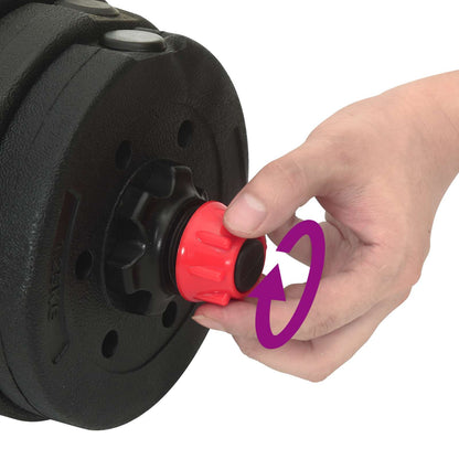 Set di Manubri 4-in-1 Nero e Rosso 121 x 19,5 x 19,5 cm