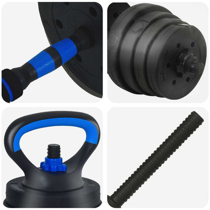 Set di manubri 4-in-1 30 kg Nero e Blu | homemem39