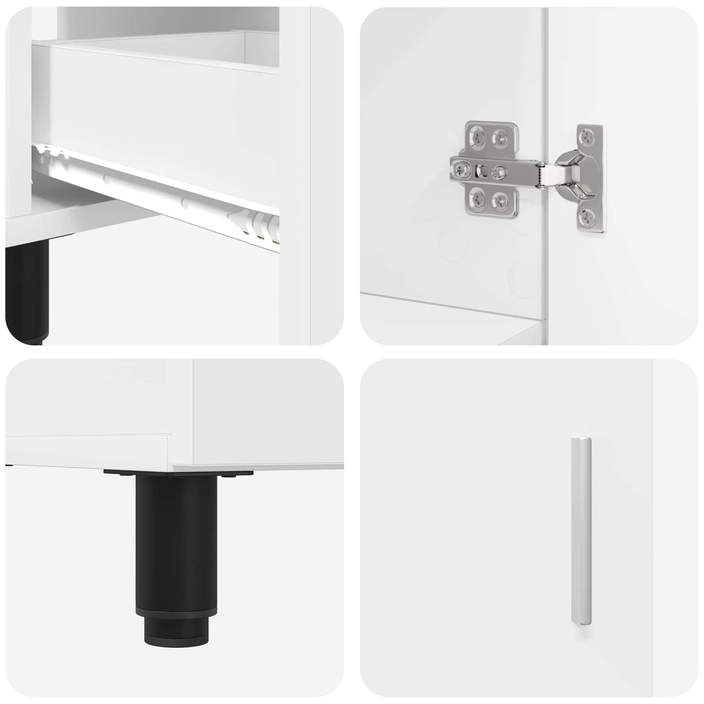 Mobiletto da bagno Bianco 60 x 35 x 60 cm Legno ingegnerizzato | homemem39