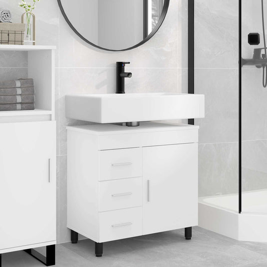 Mobiletto da bagno Bianco 60 x 35 x 60 cm Legno ingegnerizzato | homemem39
