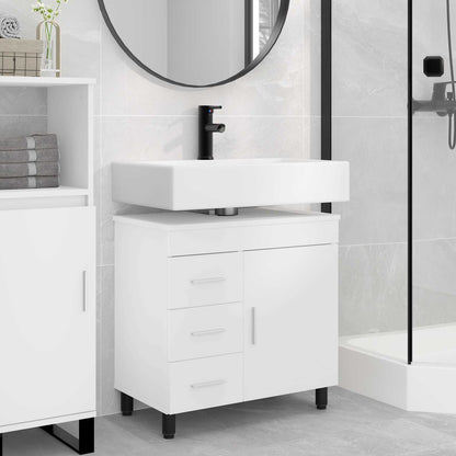 Mobiletto da bagno Bianco 60 x 35 x 60 cm Legno ingegnerizzato