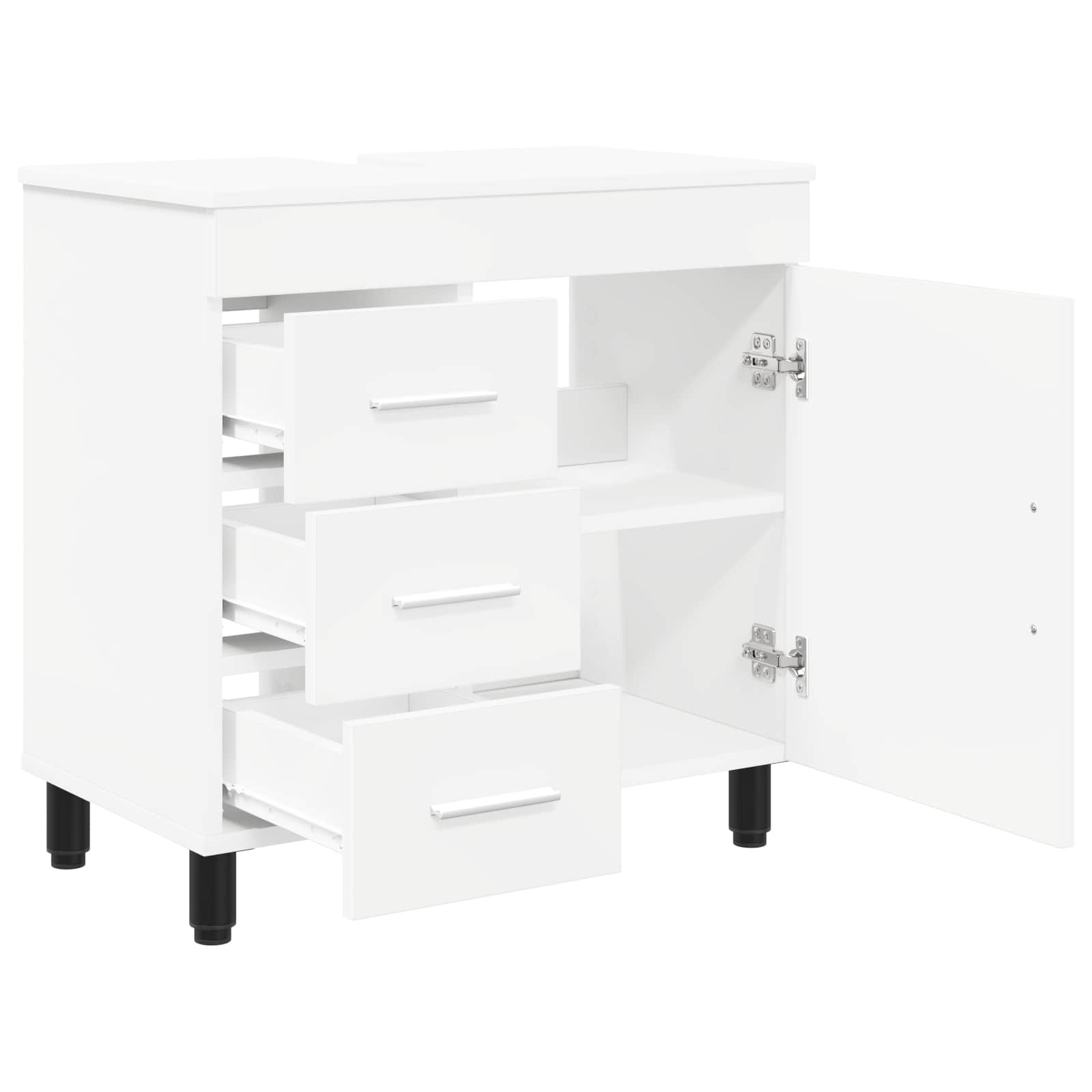 Mobiletto da bagno Bianco 60 x 35 x 60 cm Legno ingegnerizzato | homemem39