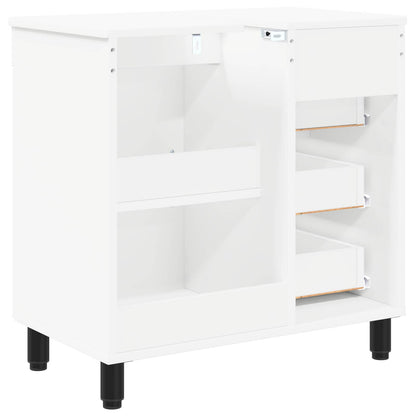 Mobiletto da bagno Bianco 60 x 35 x 60 cm Legno ingegnerizzato