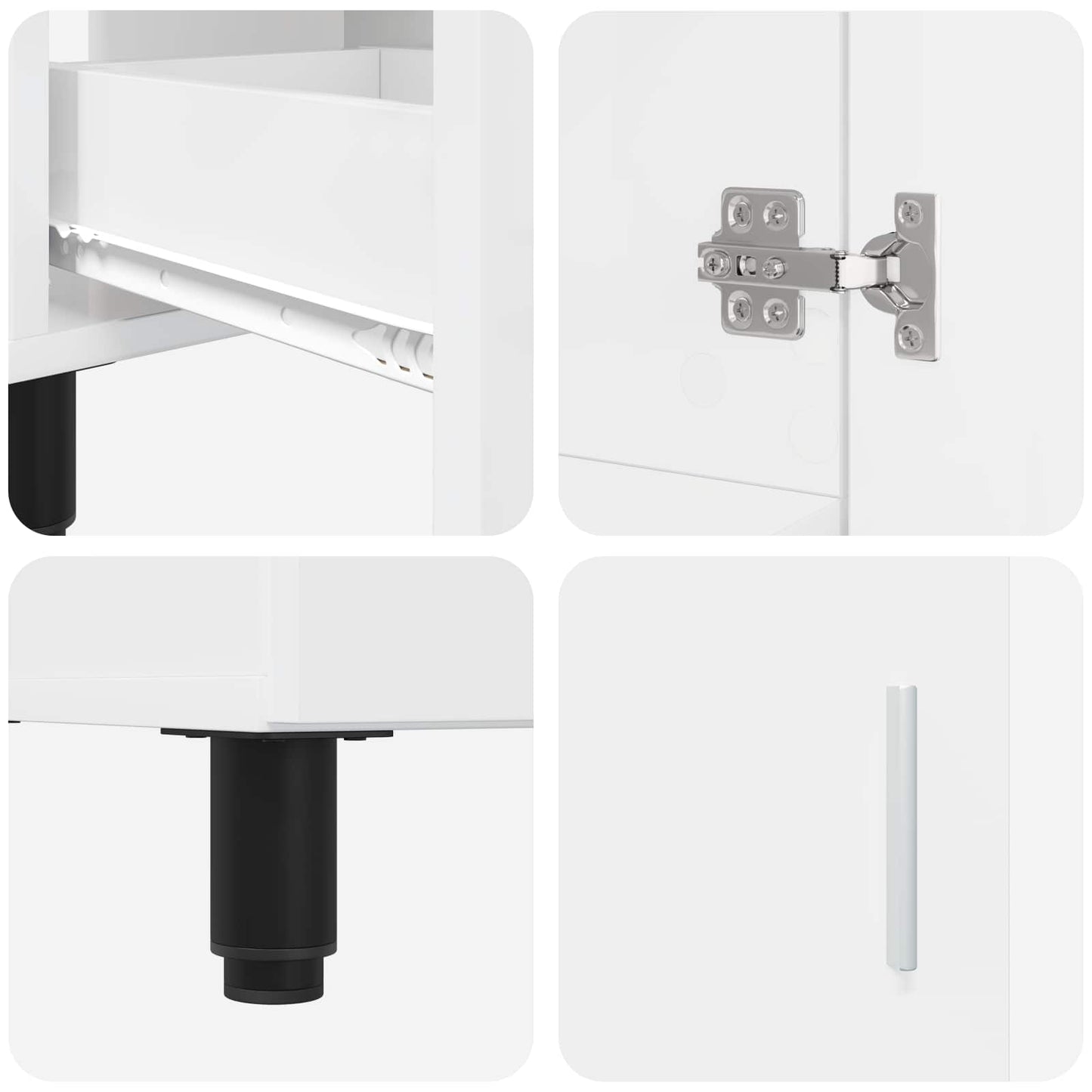 Mobiletto da bagno Bianco Lucido 60 x 35 x 60 cm