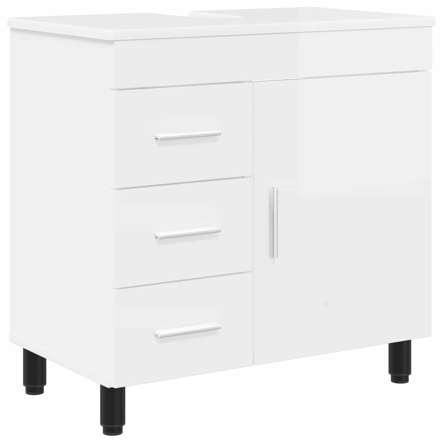 Mobiletto da bagno Bianco Lucido 60 x 35 x 60 cm