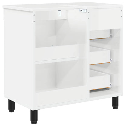 Mobiletto da bagno Bianco Lucido 60 x 35 x 60 cm
