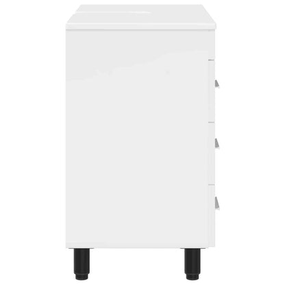 Mobiletto da bagno Bianco Lucido 60 x 35 x 60 cm