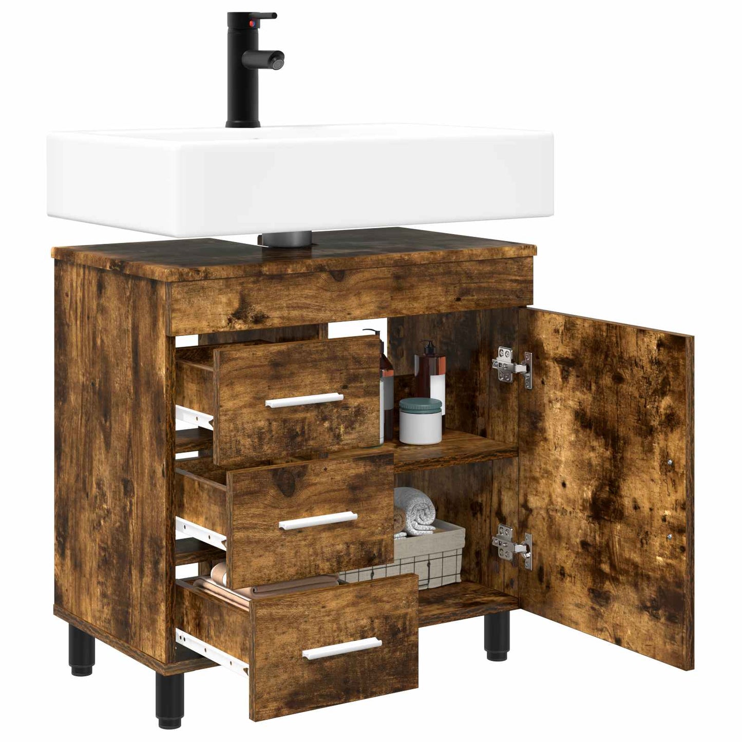 Mobiletto da bagno Rovere Fumo 60 x 35 x 60 cm