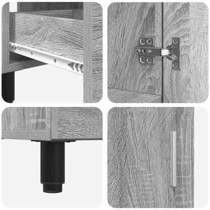 Mobiletto da bagno Sonoma grigio 60 x 35 x 60 cm